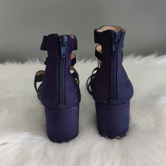 Nine West Giveback Blue and Black Block Heeled Sandal - Picture 5 of 7